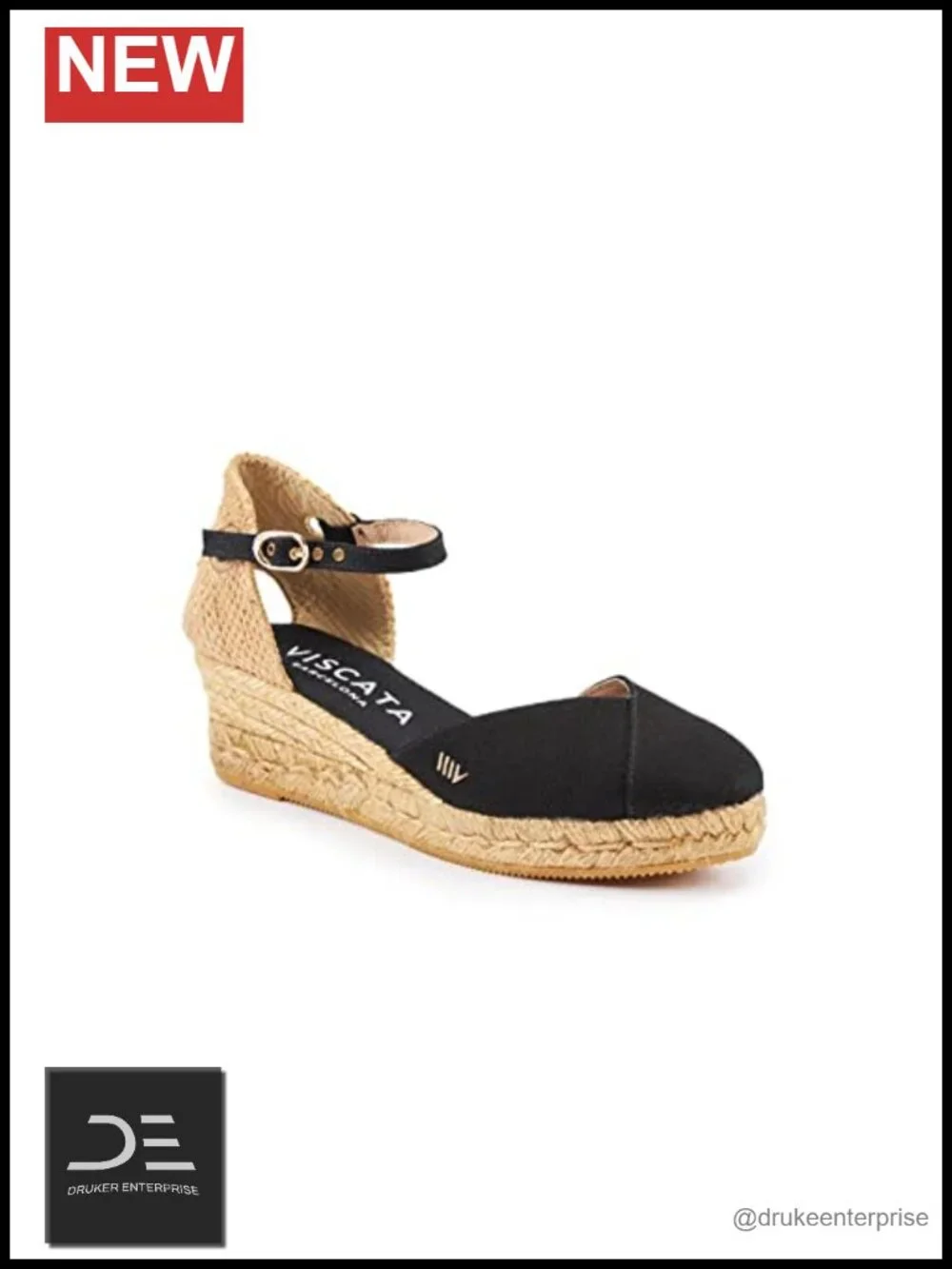 Viscata Espadrille Canvas Low Wedges with Ankle Strap 2